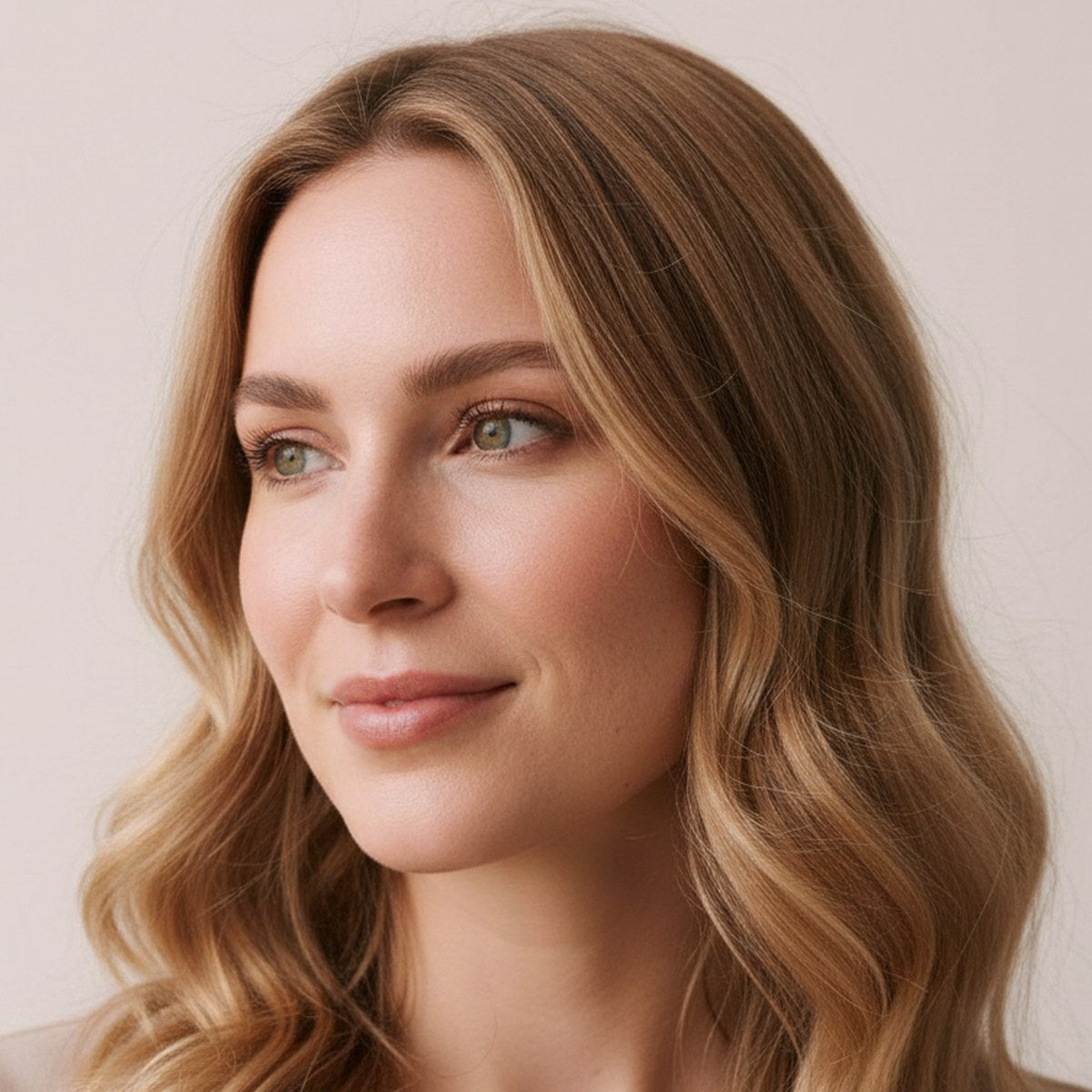 Firming and fine lines: a woman with bare, freshly cleansed skin in soft side light