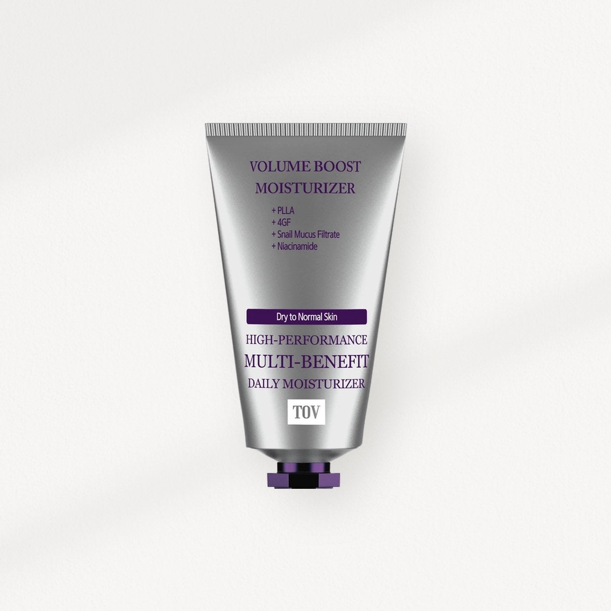 Moisturizers: HOP+ Volume Boost Moisturizer 50mL tube on a warm plaster wall
